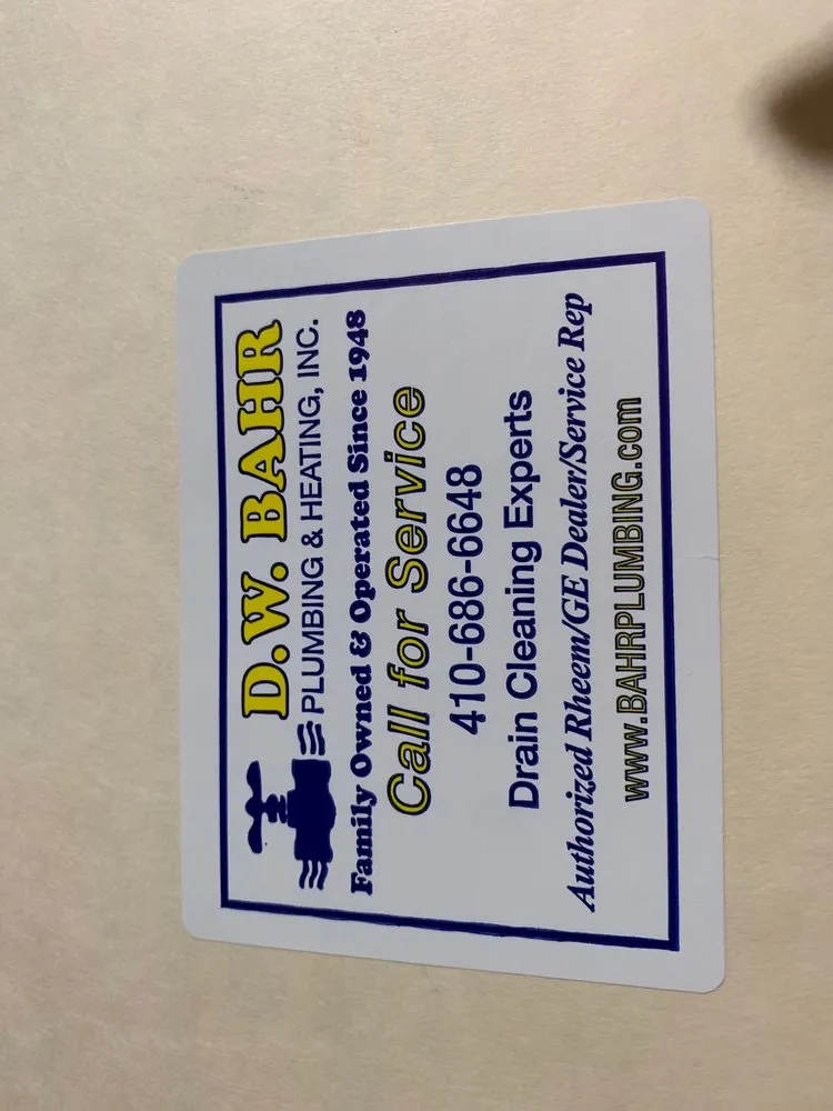 Slide of D W Bahr Plumbing & Heating