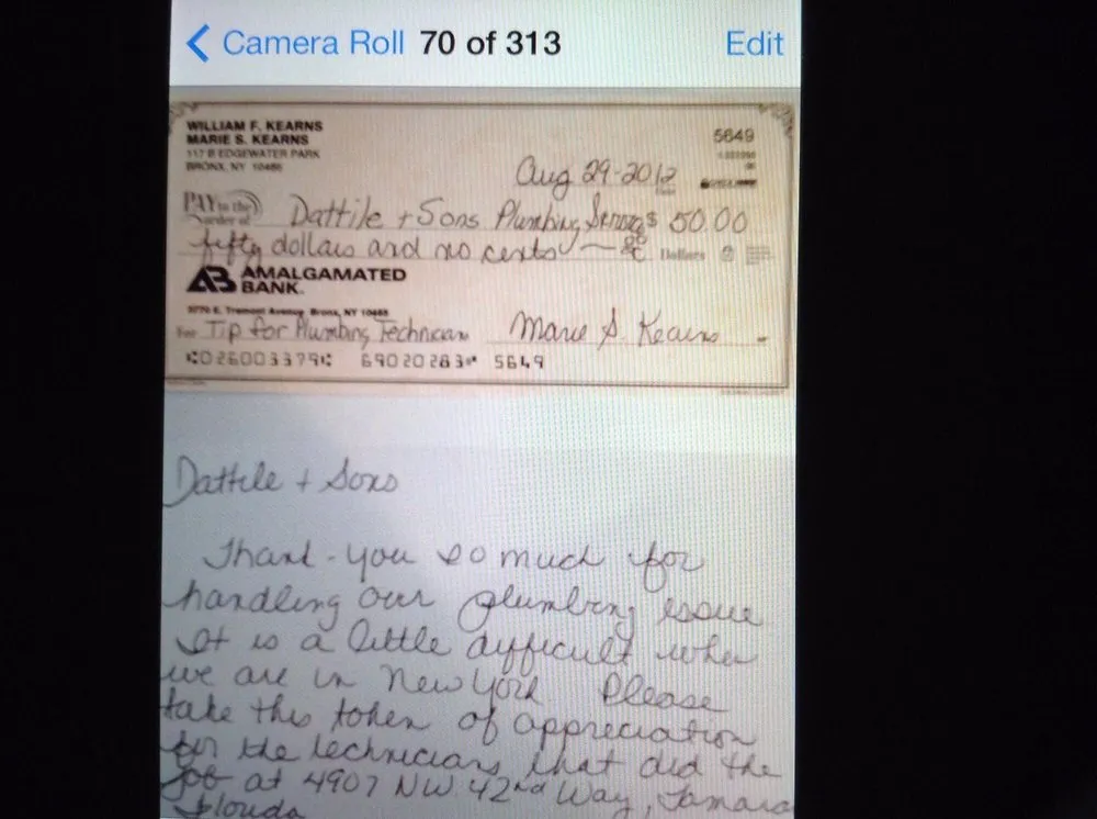 Slide of Dattile & Sons plumbing