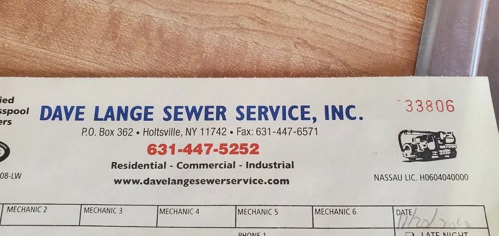 Slide of Dave Lange Sewer Service