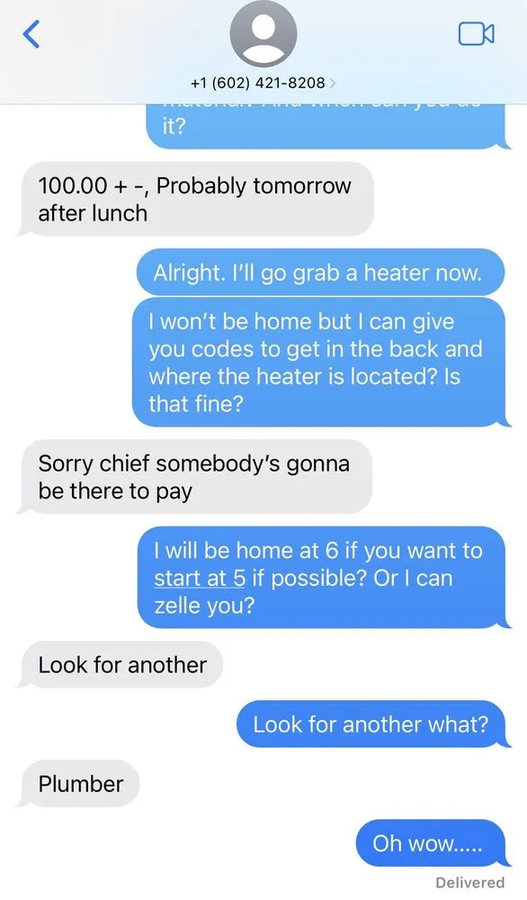 Slide of Delaney's Plumbing