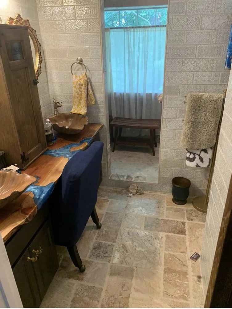 Slide of Diamond Cut Tile Installations