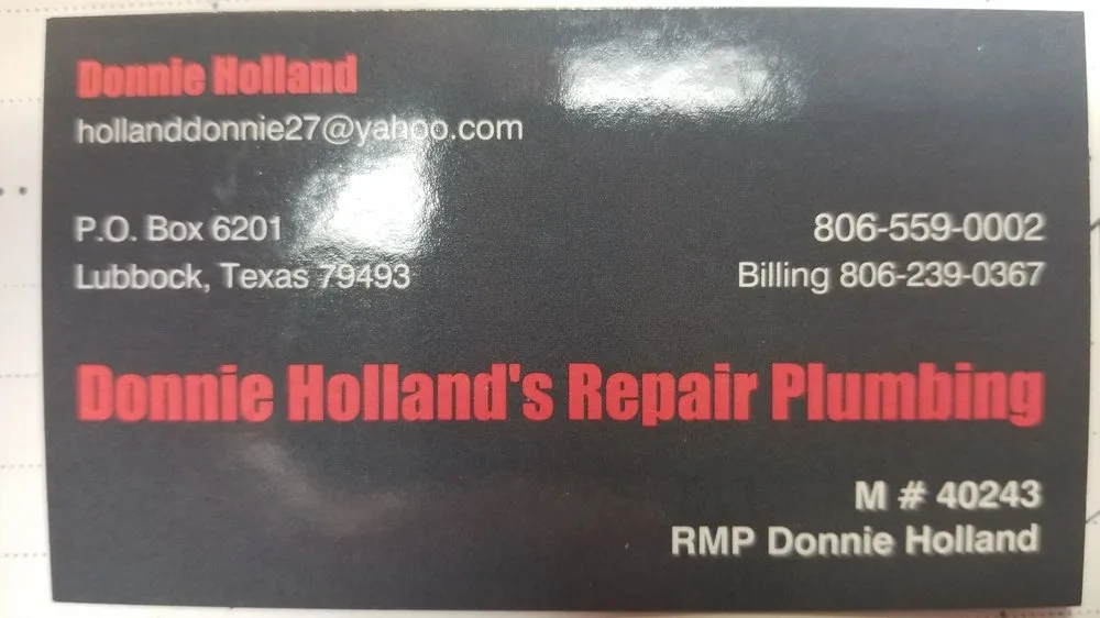 Slide of Donnie Holland's Repair Plumbing