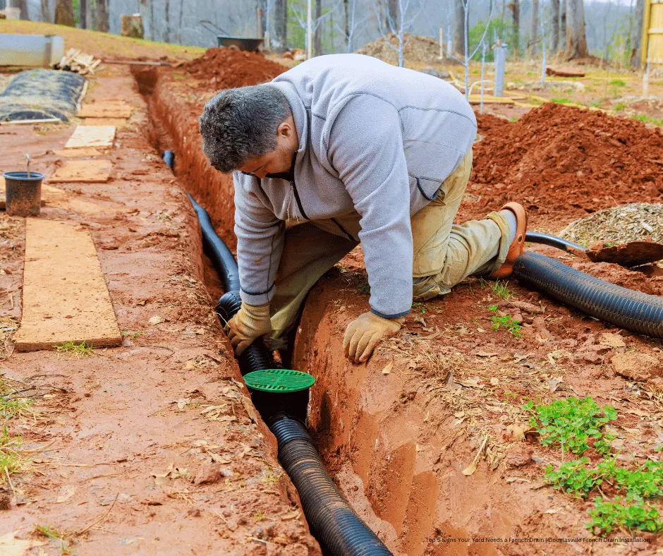 Slide of Douglasville French Drain Installation