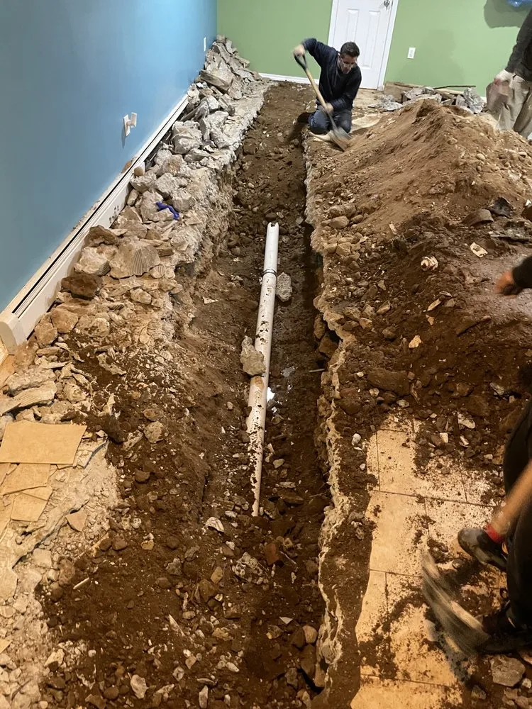 Slide of Down the Line Sewer Drains and Piping