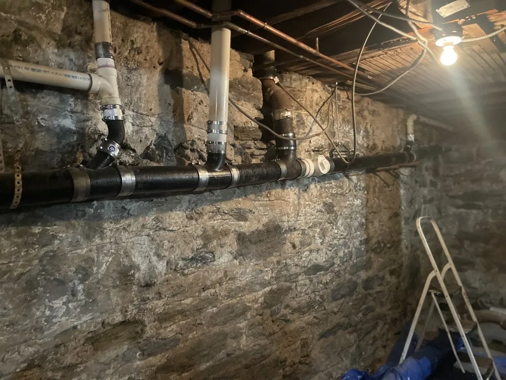 Slide of Down the Line Sewer Drains and Piping