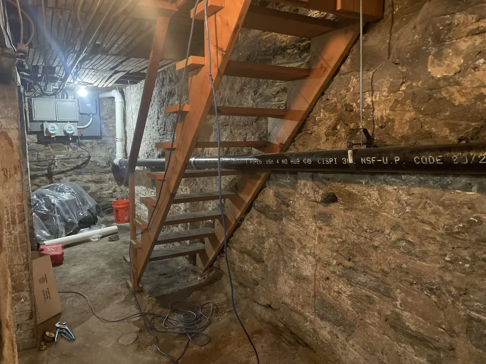 Slide of Down the Line Sewer Drains and Piping