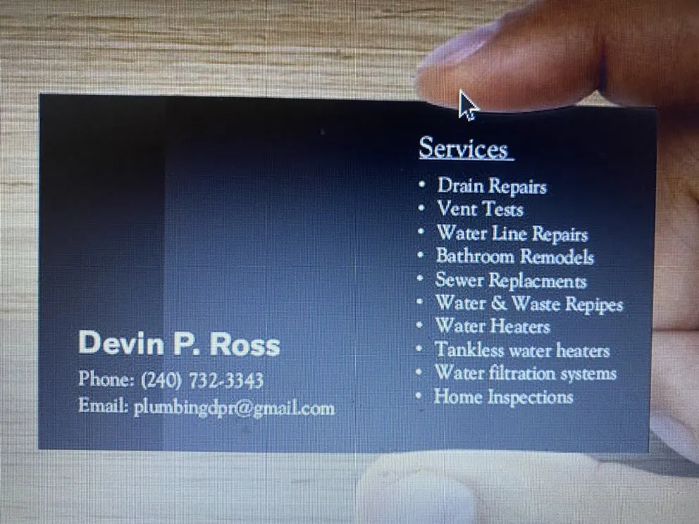 Slide of DPR Plumbing