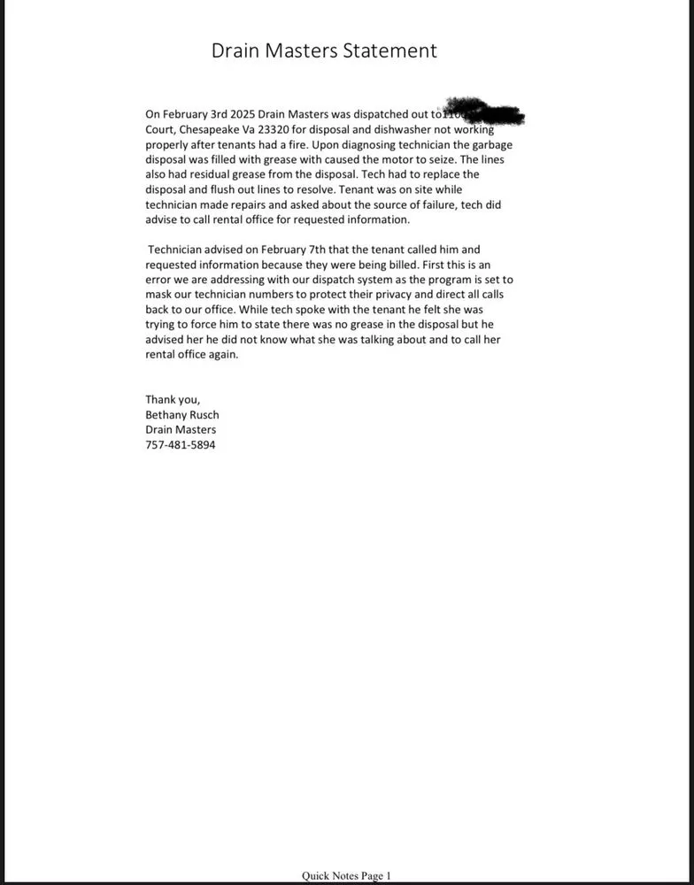 Slide of Drain Masters Plumbing