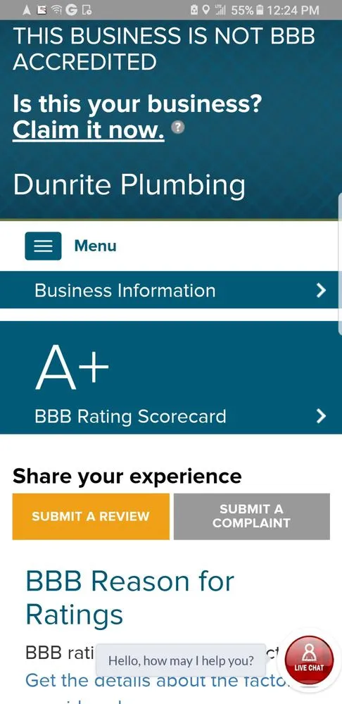 Slide of Dunrite Plumbing Co