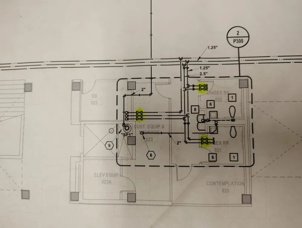 Slide of Dye Plumbing