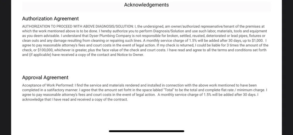 Slide of Dyser Plumbing Company