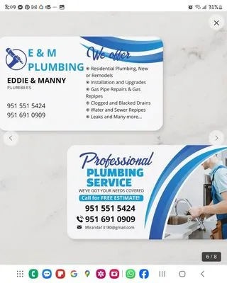 E & M Plumbing Logo