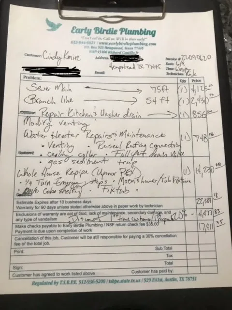 Slide of Early Birdie Plumbing