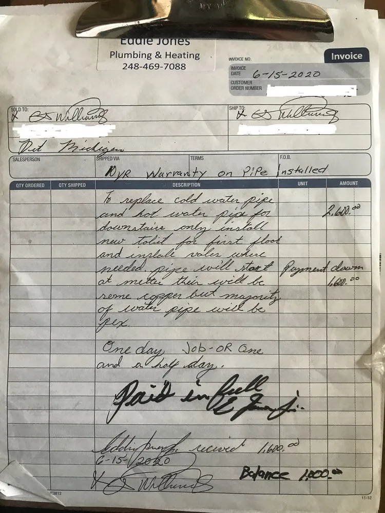 Slide of Eddie Jones Plumbing