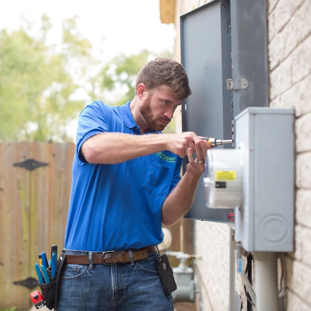 Slide of Efficient AC, Electric & Plumbing