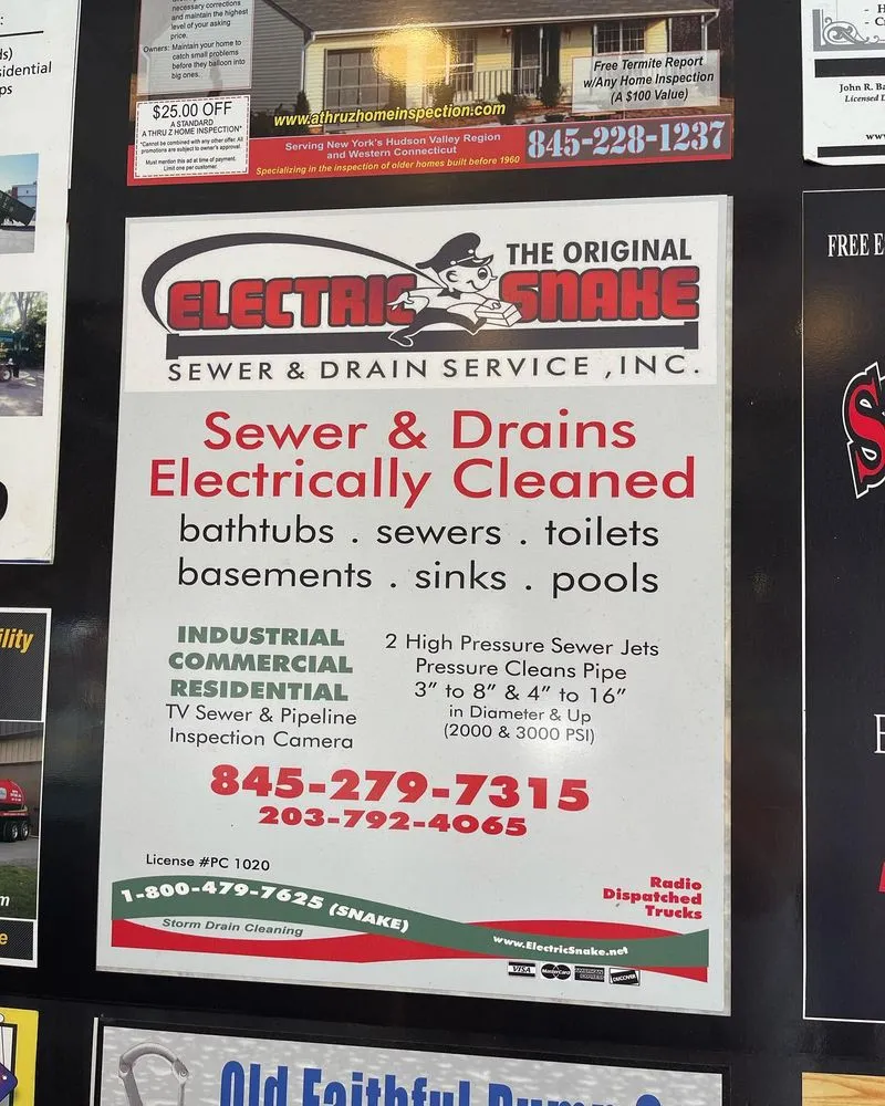 Slide of Electric Snake Sewer and Drain Service