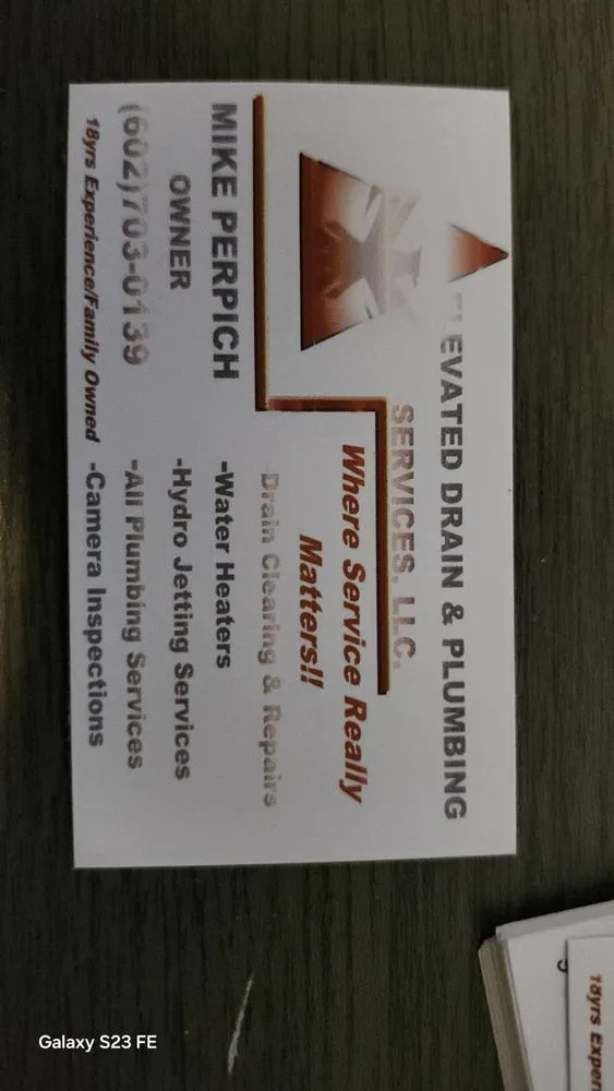 Slide of Elevated Drain and Plumbing Services