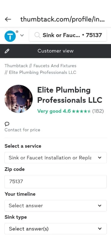 Slide of Elite Plumbing Professional's