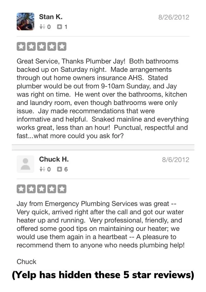 Slide of Emergency Plumbing Services