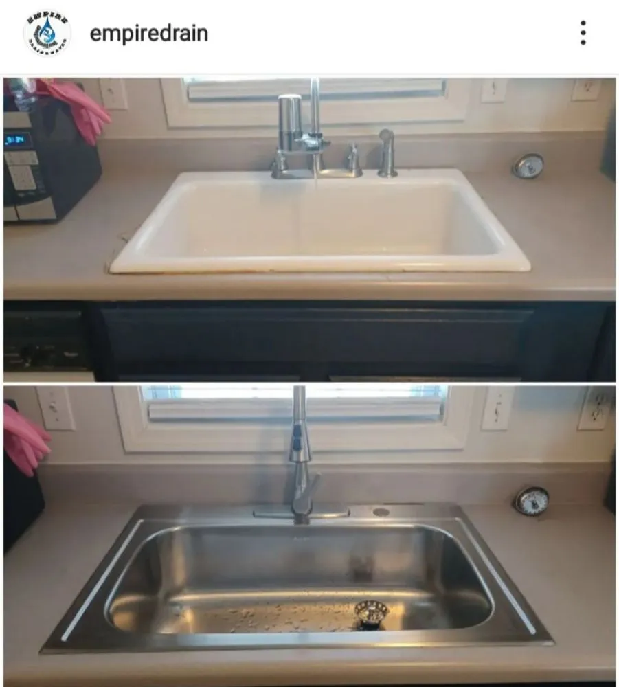 Slide of Empire drain & water