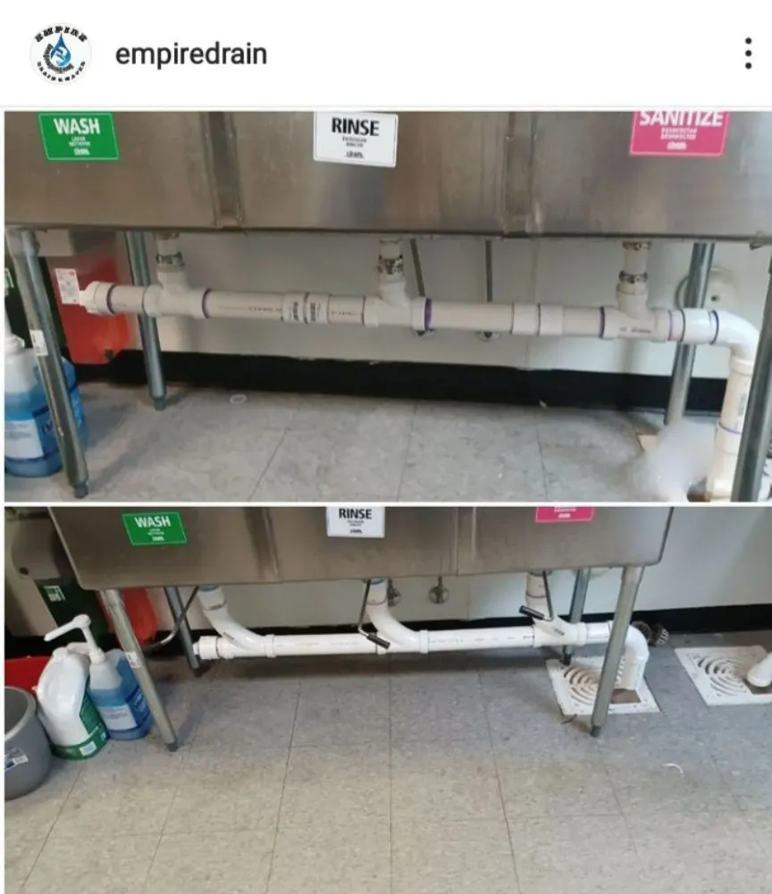 Slide of Empire drain & water