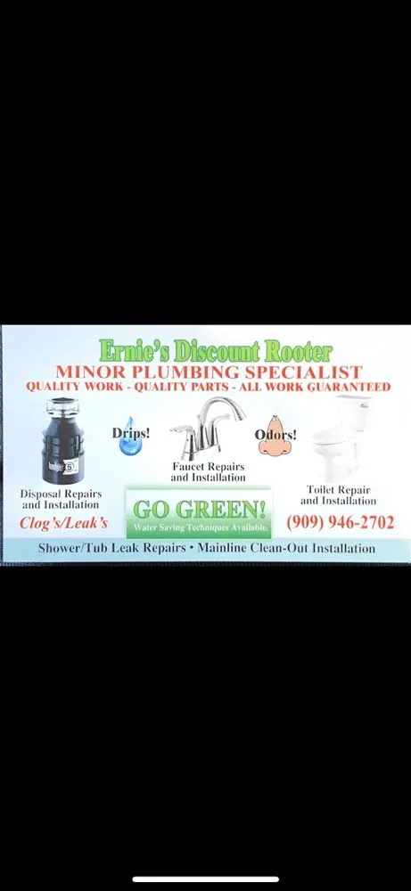 Slide of Ernie's Discount Rooter Service