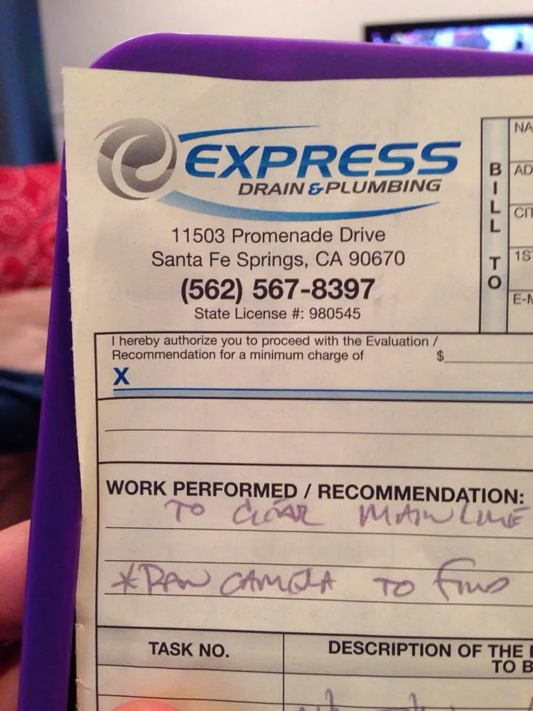 Slide of Express Drain & Plumbing