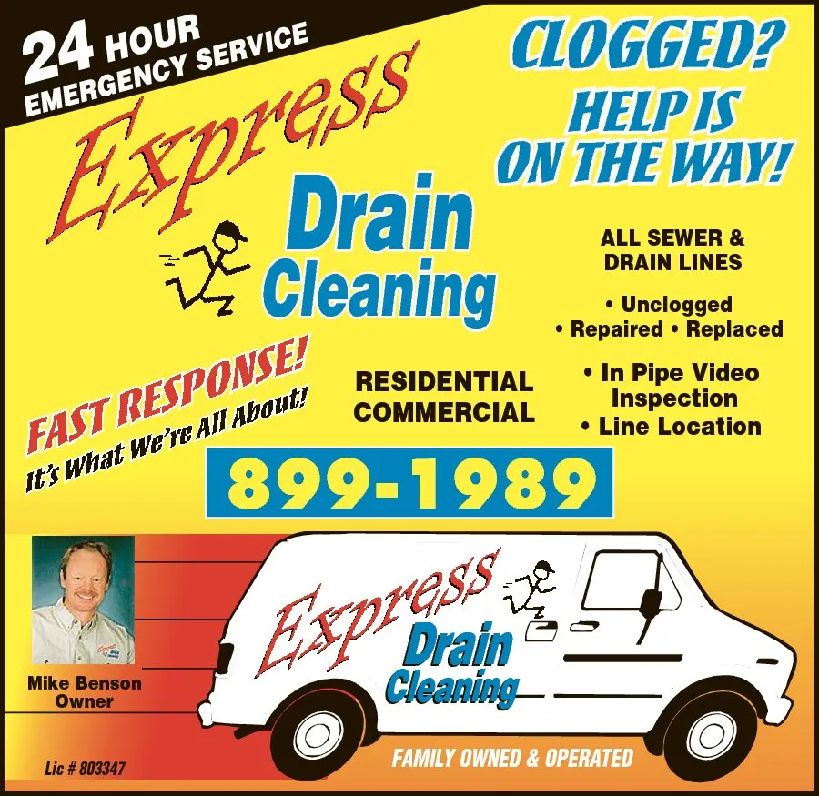 Slide of Express Drain Cleaning