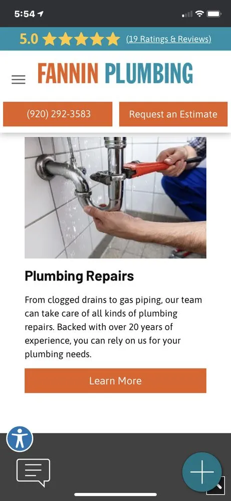 Slide of Fannin Plumbing