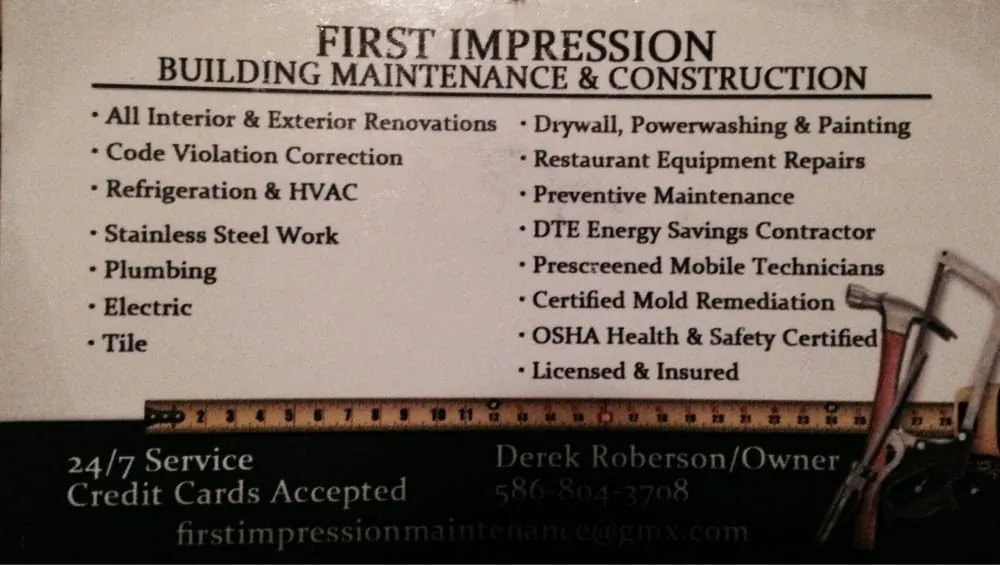 Slide of First Impression Maintenance