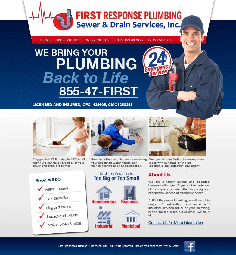 Slide of First Response Plumbing