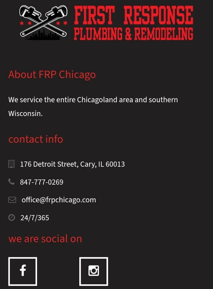 Slide of First Response Plumbing