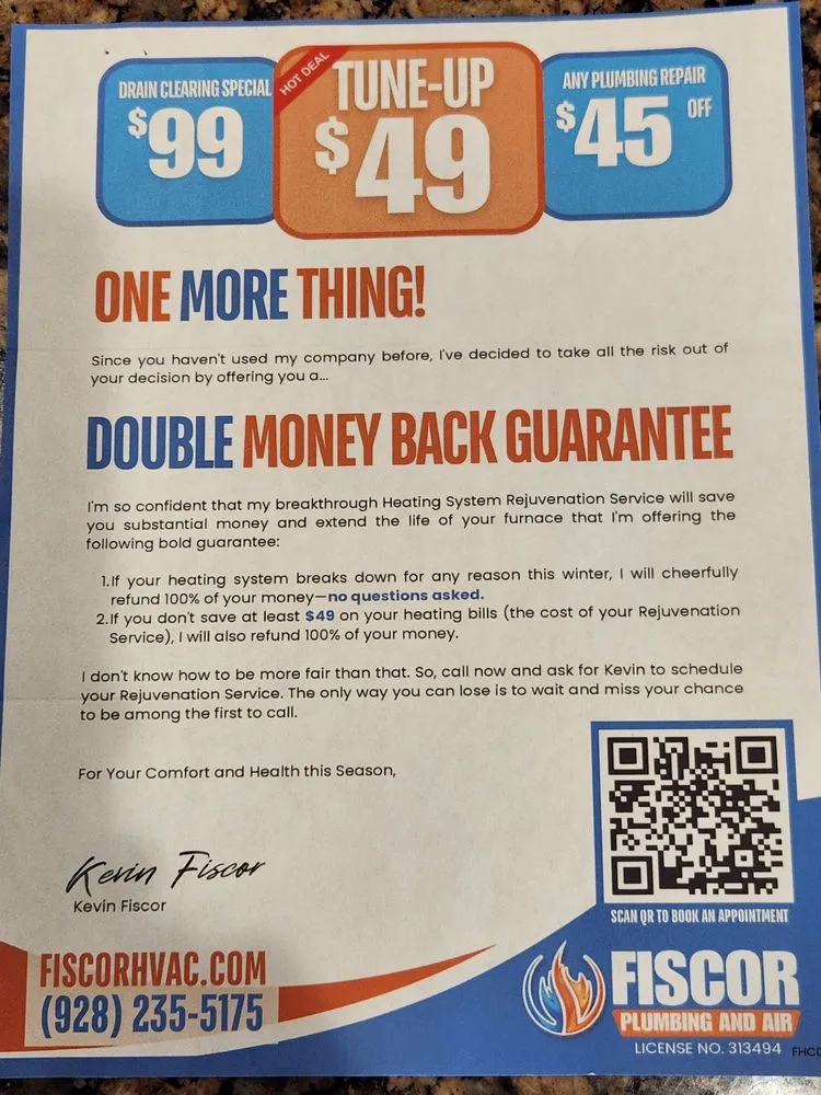 Affordable plumbing repair service in Camp Verde, AZ - Fiscor Plumbing and Air