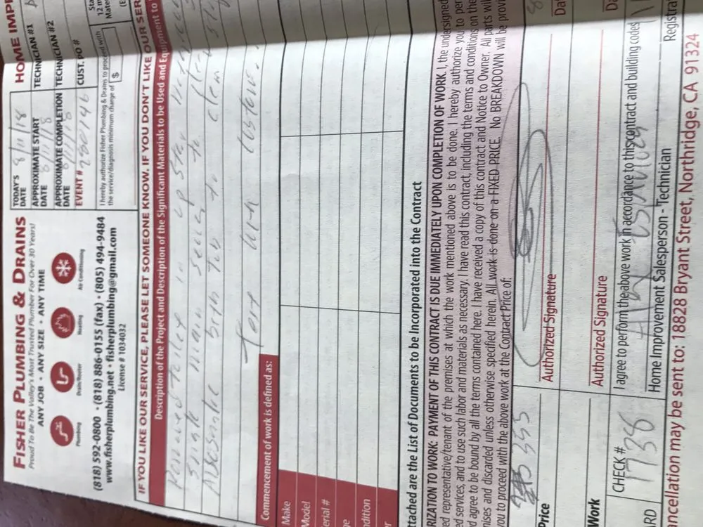 Slide of Fisher Plumbing