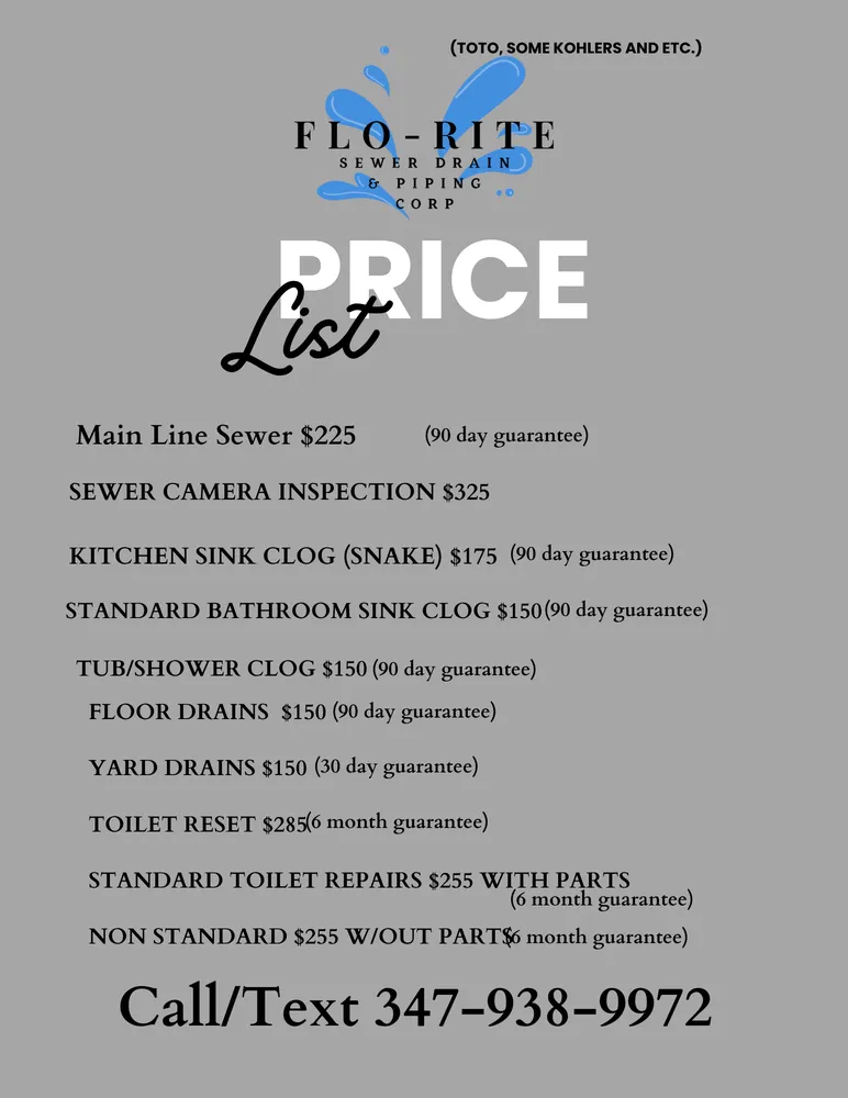 Slide of Flo-Rite Sewer Drain & Piping