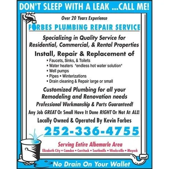 Expert water heater service for homes in Shawboro, NC by Forbes Plumbing