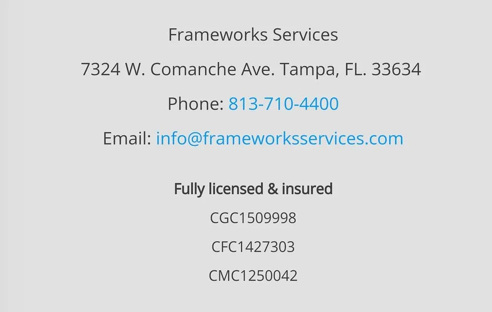 Slide of Frameworks Services