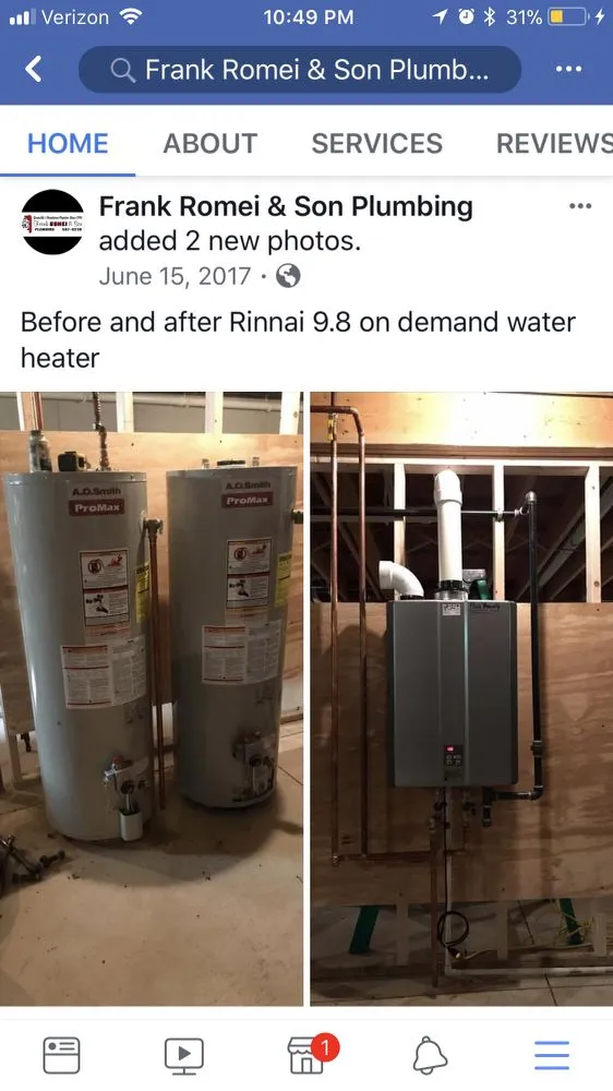 Slide of Frank Romei & Son Plumbing