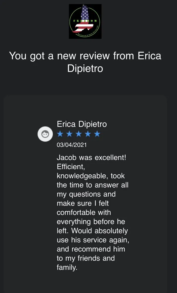 Slide of Freedom Plumbing Heating and Sewer Service