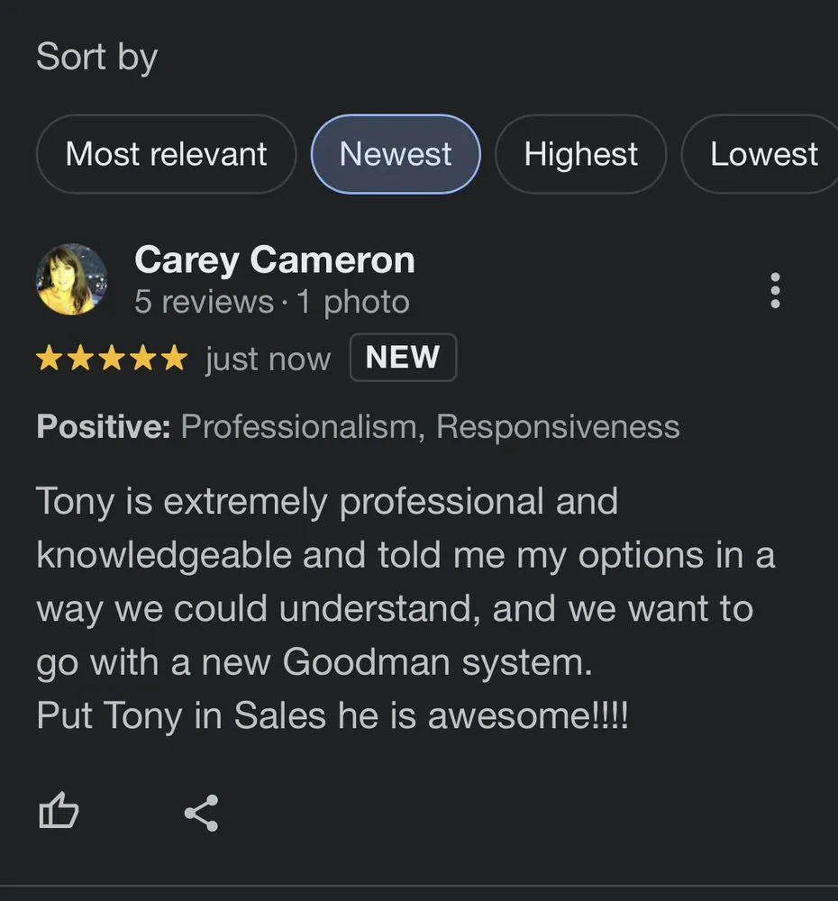 Slide of Freezini’s Heating And Air