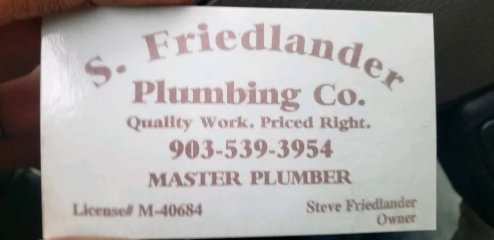 Slide of Friedlander plumbing