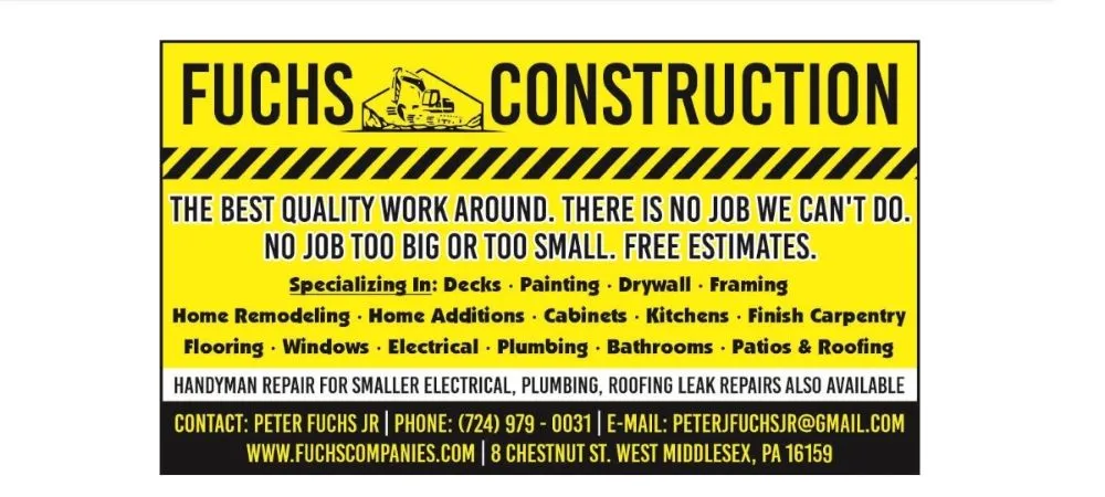 Quality pipe repair service in West Middlesex, PA - Fuchs Construction