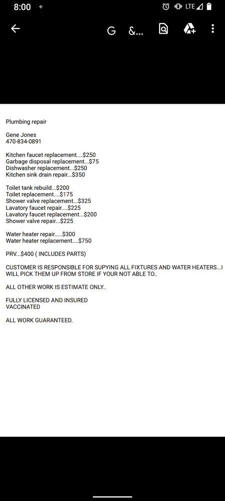 Slide of G & G Plumbing Repair