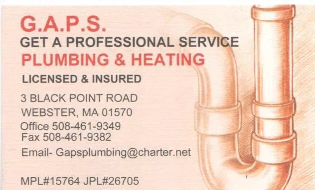 Slide of G A P S Plumbing and Heating