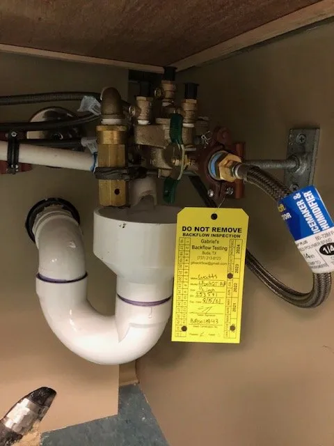 Slide of Gabriel's Backflow Testing