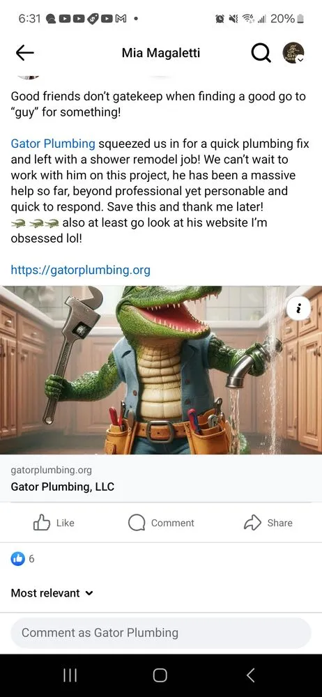 Slide of Gator Plumbing