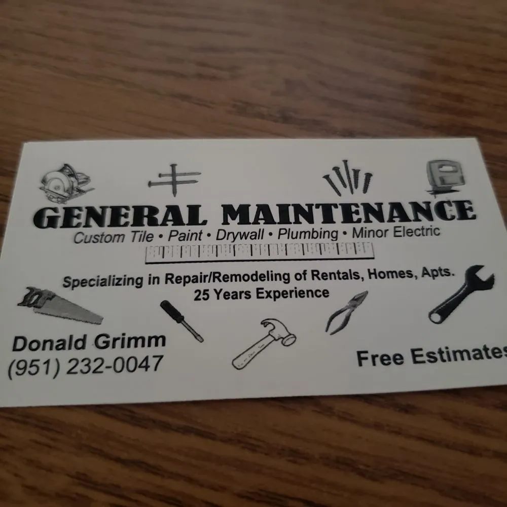 Slide of General Maintenance