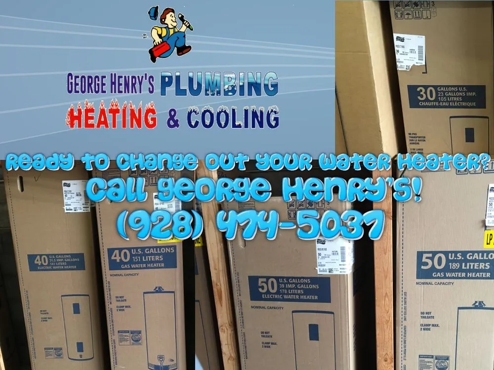 Top-rated water heater service for homes in Payson, AZ by George Henry's Plumbing, Heating, & Cooling