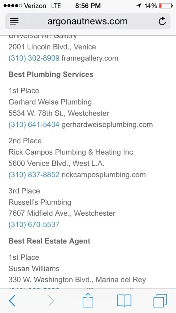 Slide of Gerhard Weise Plumbing