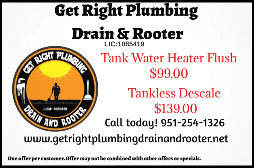 Trusted drain cleaning service in San Bernardino, CA - Get Right Plumbing Drain and Rooter